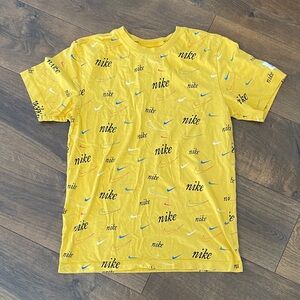 Nike Bright Yellow Logo T-Shirt size small
